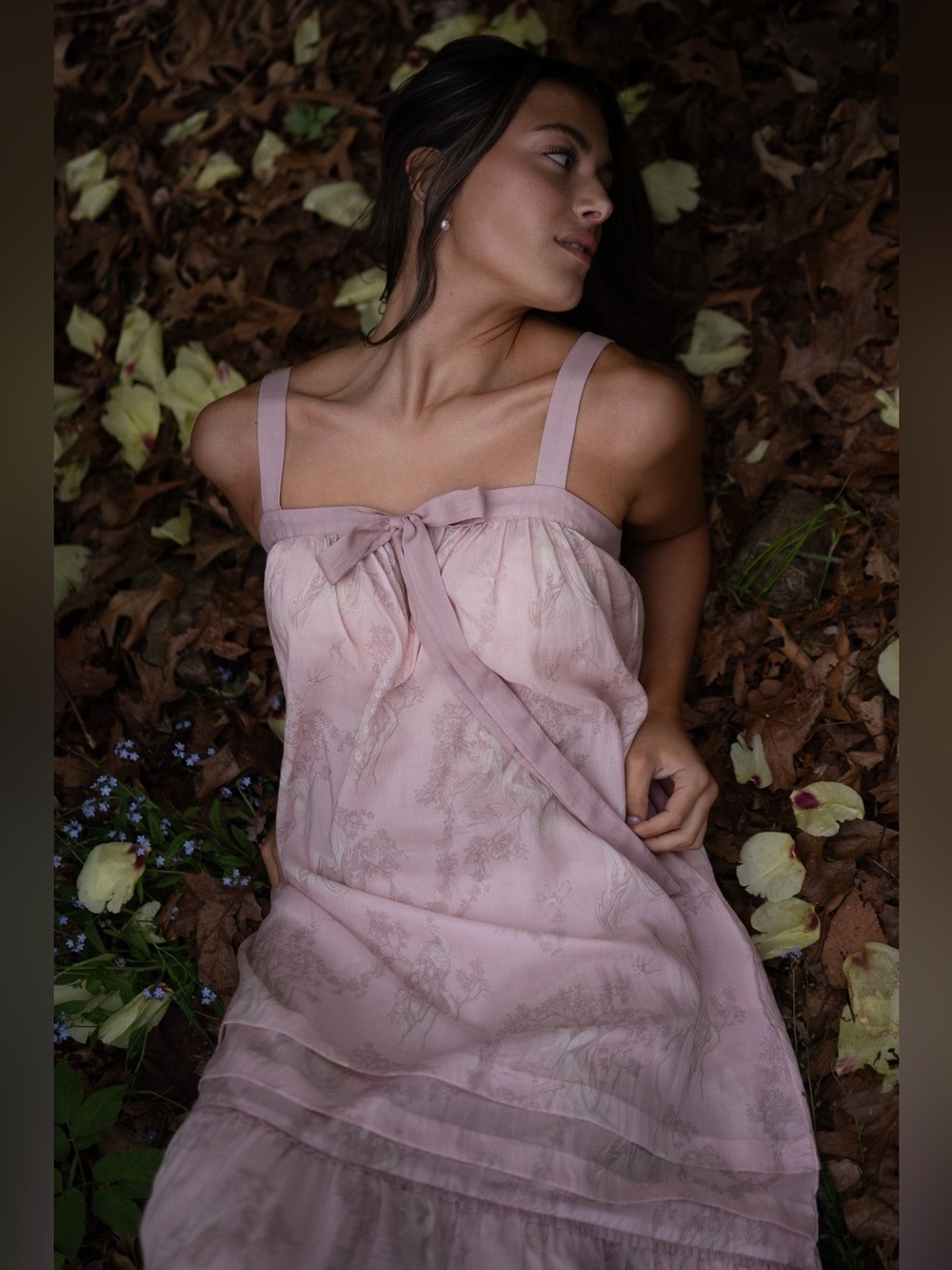 TILL BLUSH OF NIGHT Helena Nightgown Pearl Pink Peacock Fairy Size Medium VGUC